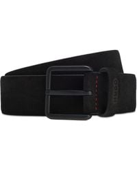 HUGO - Suede Belt With Tonal Pin Buckle - Lyst
