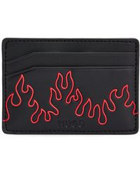 HUGO - Faux-leather Card Holder With Flame Artwork - Lyst