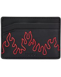 HUGO - Porte-cartes en similicuir avec motif flamme artistique - Lyst