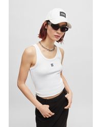 HUGO - Tank Top With Stacked Logo - Lyst