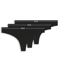 BOSS - Dreierpack Strings Aus Stretch-Baumwolle Mit Logos Am Bund - Lyst