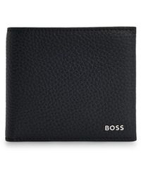 BOSS - Portefeuille en cuir italien avec logo argenté poli - Lyst