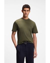 BOSS - Cotton T-Shirt With Double-B-Monogram Badge - Lyst