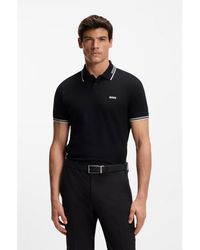 BOSS - Stretch-Cotton Slim-Fit Polo Shirt With Branding - Lyst