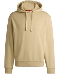 HUGO - Sweat À Capuche Relaxed En Molleton De Coton Avec Logo Imprimé - Lyst