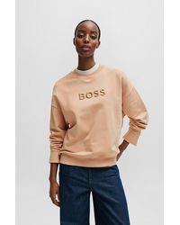 BOSS - Cotton-terry Sweatshirt With Logo Detail - Lyst