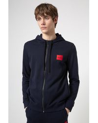 BOSS by HUGO BOSS Cotton Regular-fit Water-repellent Jacket With Padding  And Logo in Dark Blue (Blue) for Men | Lyst
