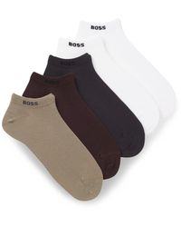 BOSS - Five-Pack Cotton-Blend Ankle Socks - Lyst