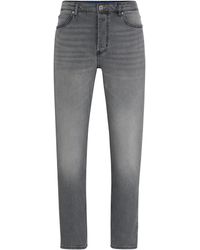 HUGO - Tapered-fit Jeans Van Grijs Stretchdenim - Lyst