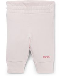 BOSS - Baby Cotton-blend Tracksuit Bottoms With Embroidered Logo - Lyst