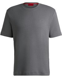 HUGO - Pyjamashirt Met Wafelstructuur En Logostiksel - Lyst