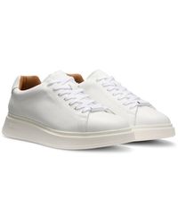 BOSS - Bulton Runn Polished Leather Trainers With Rubber Outsole Nos - Lyst