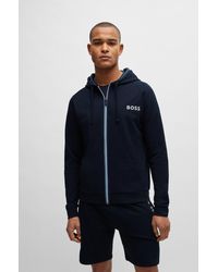 BOSS - Zip-up Hoodie In French Terry With Logo Detail - Lyst
