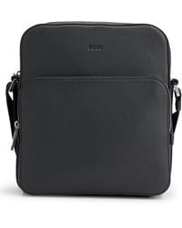 BOSS - Envelope Bag In Italian Leather With Emed Logo - Lyst