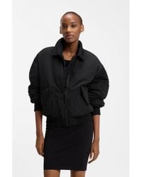 HUGO - Water-Repellent Bomber Jacket With Zipped Sleeve Pocket - Lyst