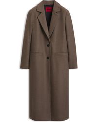 HUGO - Relaxed-Fit Formal Coat With Monogram Rivet - Lyst