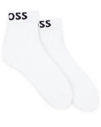 BOSS - Two-Pack Of Quarter-Length Socks With Contrast Logos - Lyst