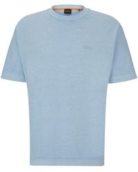 BOSS - Relaxed-Fit T-Shirt aus reiner Baumwolle mit Logo-Stickerei - Lyst