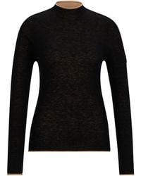 BOSS - Equestrian Soft-Knit Sweater With Two-Tone Effect - Lyst