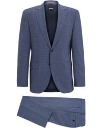 BOSS - Regular-Fit Anzug aus fein gemustertem Woll-Mix - Lyst