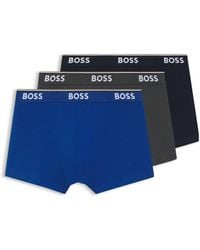 BOSS - Lot de trois boxers courts en coton stretch ornés de logos à la taille - Lyst