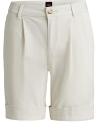 BOSS - Relaxed-Fit Shorts aus Stretch-Baumwolle mit hohem Bund - Lyst