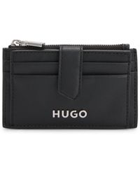 HUGO - Faux-Leather Card Holder With Logo Lettering - Lyst