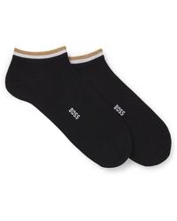 BOSS - Two-Pack Of Ankle Socks With Signature-Stripe Cuffs - Lyst