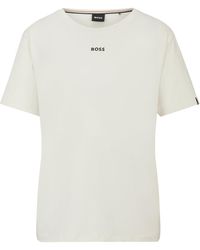 BOSS by HUGO BOSS - Pyjama T-shirt In Stretch Cotton With Logo Print - Lyst