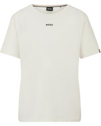 BOSS - Pyjama-Shirt Aus Stretch-Baumwolle Mit Logo-Detail - Lyst