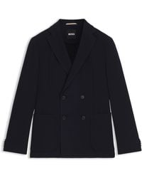 BOSS - Slim-Fit Sakko Aus Fein Gemusterter Stretch-Wolle - Lyst