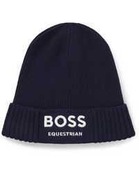 BOSS - Equestrian Fisherman Beanie Hat - Lyst