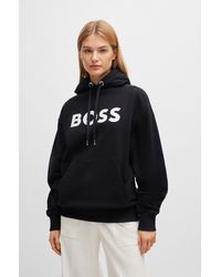 BOSS - Cotton-blend Hoodie With Contrast Logo - Lyst