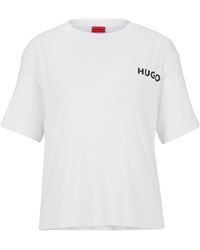 HUGO - Relaxed-Fit Pyjama-Shirt mit Logo-Print - Lyst