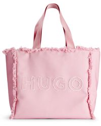 HUGO - Logo Tote Bag With Fringe Detailing - Lyst