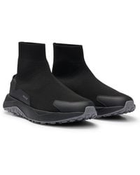 HUGO - High-top Sock Trainers With Logo Details - Lyst