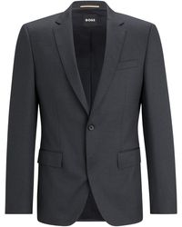 BOSS - Slim-fit Jacket In Virgin-wool Serge - Lyst