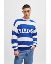 HUGO - Block Big Logo Long Sleeve Sweater - Lyst
