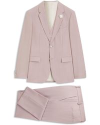 BOSS - Slim-Fit Driedelig Pak Van Scheerwol - Lyst