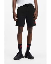 HUGO - Cotton-terry Regular-fit Shorts With Logo Label - Lyst
