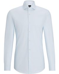 BOSS - Chemise Slim Fit En Coton Stretch Structuré Facile À Repasser - Lyst