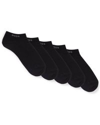 BOSS - Five-Pack Of Ankle-Length Socks With Logo Details - Lyst