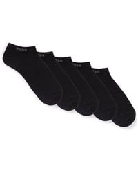 BOSS - Five-Pack Of Ankle-Length Socks With Logo Details - Lyst