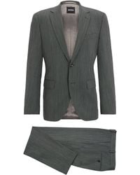 BOSS - Filigran gemusterter Regular-Fit Anzug aus knitterfreiem Gewebe - Lyst