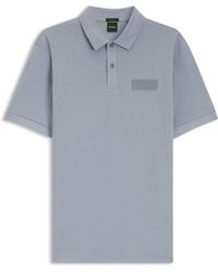 BOSS - Paddy-Polo Met Gestructureerde Logopatch - Lyst