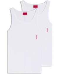 HUGO - Paquete De Dos Camisetas De Tirantes Interiores En Algodón Elástico - Lyst