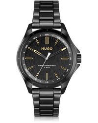 HUGO - Black-plated Watch With Gold-tone Indexes - Lyst
