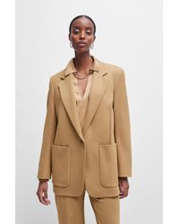 BOSS - Relaxed-fit Jacket In Stretch Jersey With Half Lining - Lyst