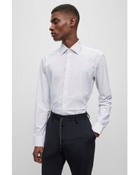 BOSS - Regular-fit Shirt In Printed Performance-stretch Jersey - Lyst