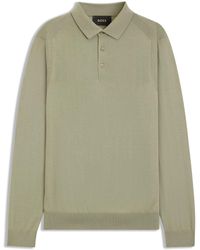 BOSS - Polo En Maille De Laine, Soie Et Cachemire - Lyst